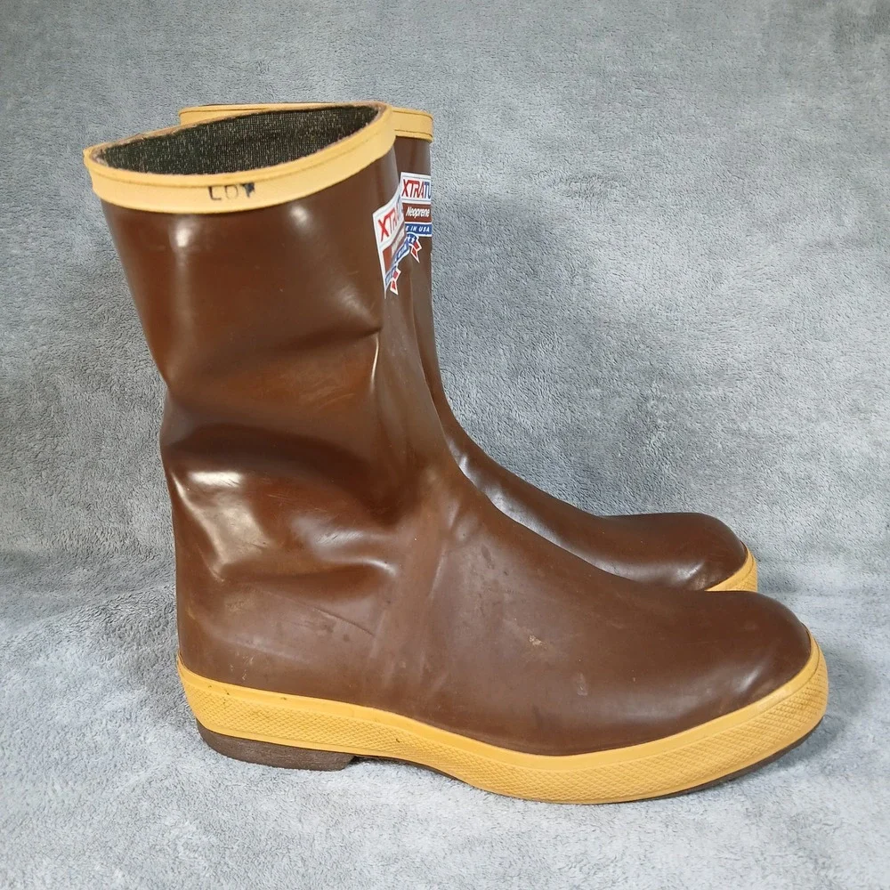 XTRATUF Deck Boots Mens 12 Legacy Waterproof Brown Neoprene Rubber
